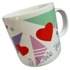 Vintage 80s Coffee Mug Russ Pastel Valentine Heart Granny cluttercore maximalist